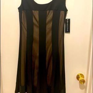 Gorgeous sheer black cocktail dress with neutral lining.